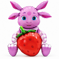 Шар 3D (21"/53 см) Фигура, Лунтик с клубникой, 1 шт. в уп.