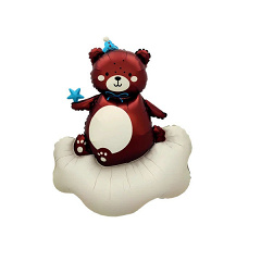 Шар (48"/122 см) Фигура, Медвежонок на облачке, Для мальчика, 1 шт. в уп.