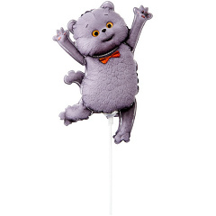 Шар с клапаном (16"/41 см) Мини-фигура, Кот Басик, 1 шт.