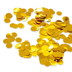 Конфетти для декора, Круги, Золото, Пластик, 1 см, 100 гр.