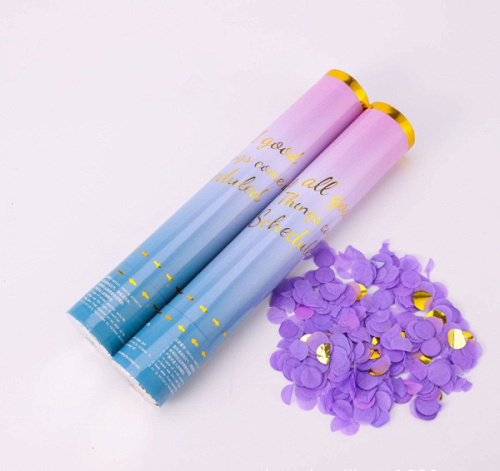 Пневмохлопушка, Конфетти фиолетовый, 30 см, 1 шт.