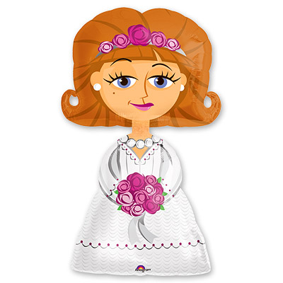 A Шар 3D (48"/122 см) Фигура, Невеста, 1 шт. в уп.