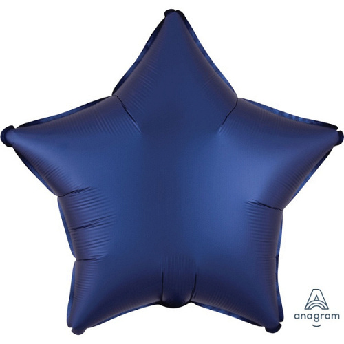 A Шар (19"/48 см) Звезда, Navy, Сатин, 1 шт.