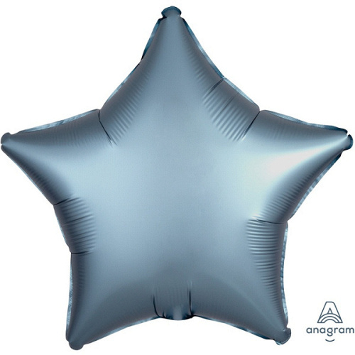 A Шар (19"/48 см) Звезда, Steel Blue, Сатин, 1 шт.