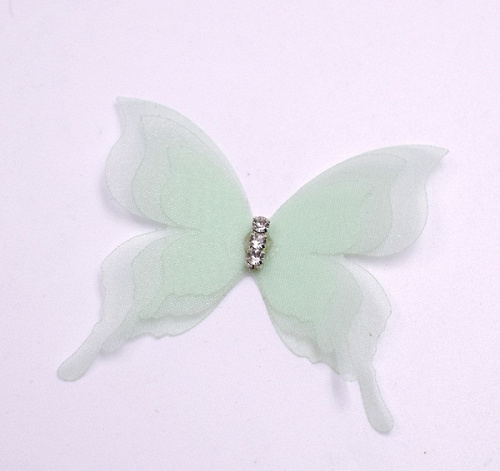 Бабочки декоративные, Мятный, 5 см, 10 шт.