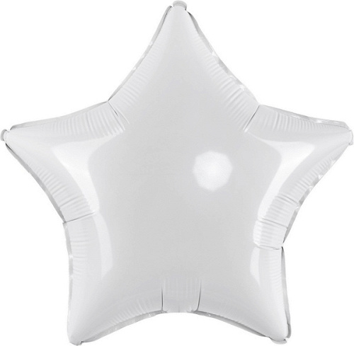 Шар (18''/46 см) Звезда, Белый, 1 шт.