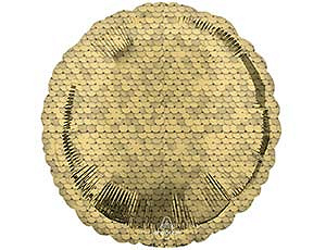A Шар (18''/46 см) Круг, Пайетки Gold, 1 шт.