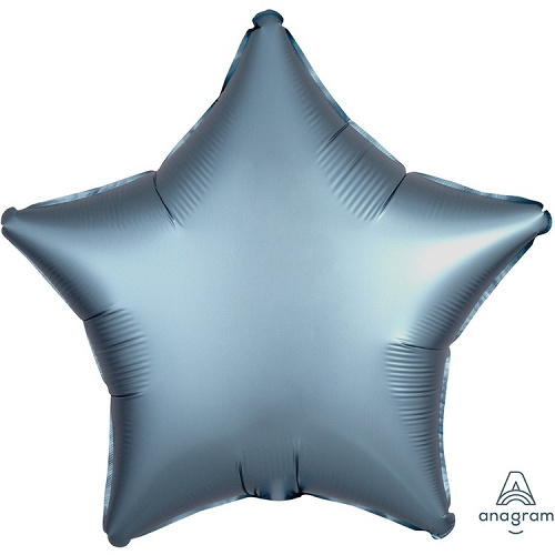 A Шар (19"/48 см) Звезда, Steel Blue, Сатин, 1 шт.