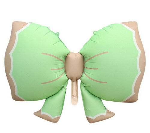 Шар (37"/94 см) Фигура, Бант, Зеленый, Сатин, 1 шт. в уп.