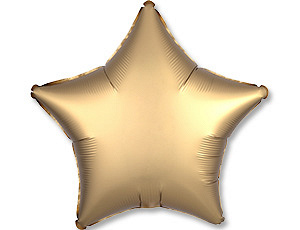 A Шар (19"/48 см) Звезда, Gold, Сатин, 1 шт.