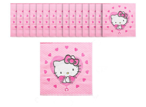 Сервировочные салфетки, Котенок розовый, 33*33 см, 20 шт.