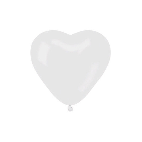 Шар18'' Сердце Пастель белое (10 шт./упак.) /БК