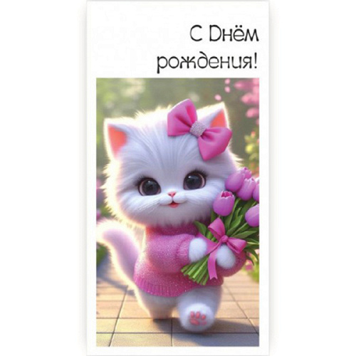 ---Конверт для денег "С днем рождения!" Кошечка
