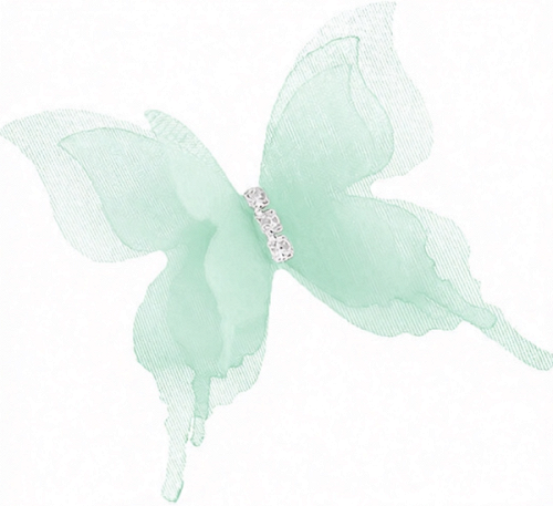 Бабочки декоративные, Мятный, 5 см, 10 шт.