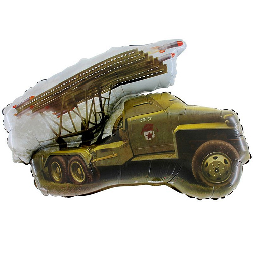 G Шар (34"/86 см) Фигура, Боевая машина 9 мая, 1 шт. в уп. (ОРР)