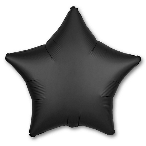 A Шар (19"/48 см) Звезда, Onyx, Сатин, 1 шт.