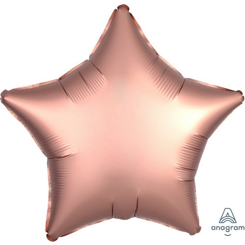 A Шар (19"/48 см) Звезда, Rose Copper, Сатин, 1 шт.