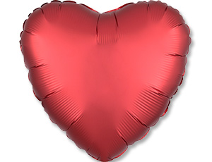 A Шар (18"/46 см) Сердце, Sangria, Сатин, 1 шт.