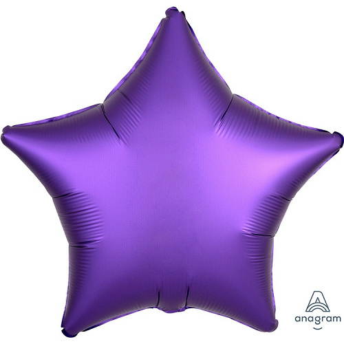 A Шар (19"/48 см) Звезда, Purple, Сатин, 1 шт.