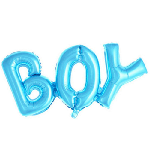 Шар (32''/81 см) Надпись "Boy", Голубой, 1 шт. в уп.
