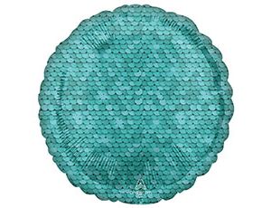 A Шар (18''/46 см) Круг, Пайетки, Ocean Blue, 1 шт.