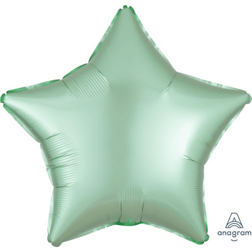 A Шар (19"/48 см) Звезда, Mint Green, Сатин, 1 шт.