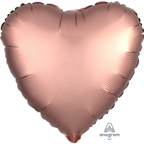 A Шар (18"/46 см) Сердце, Rose Copper, Сатин, 1 шт.