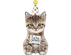 Б Шар (36"/91 см) Фигура, Котёнок в колпаке, 1 шт. в уп.