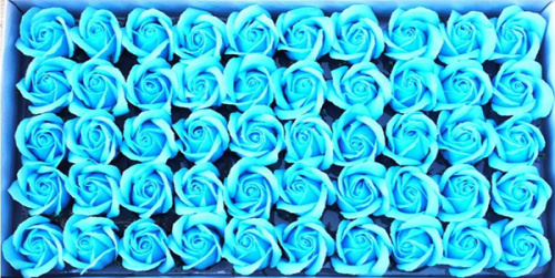 Роза из мыла. Голубой 50шт.