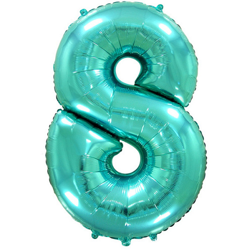 Ф Шар (40''/102 см) Цифра 8, Тиффани, 1 шт. в уп.