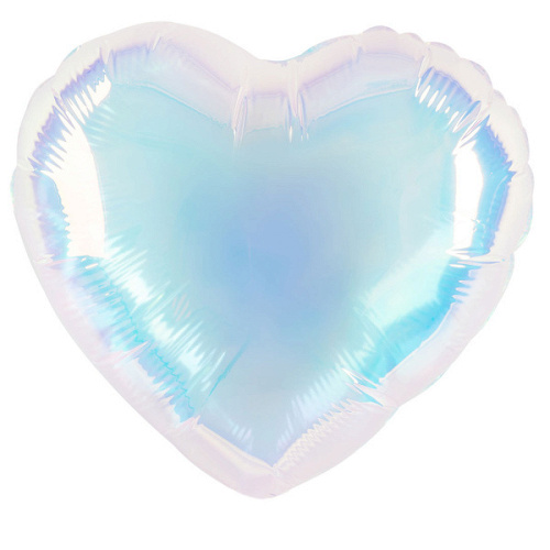 Шар (18''/46 см) Сердце, (надув воздухом), Прозрачный, Хамелеон, 1 шт.