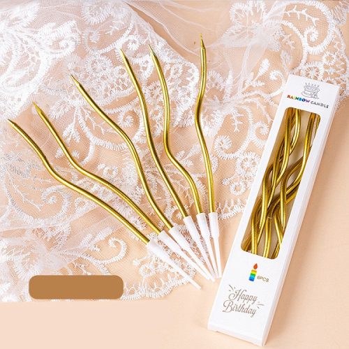 Свечи Спираль Золото, 6 шт, 