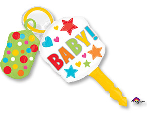 A Шар (38"/97 см) Фигура, Ключ, BABY, 1 шт. в уп. (ОРР)