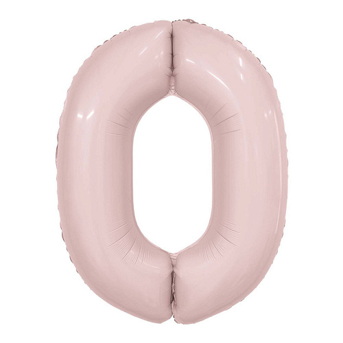 Шар (40''/102 см) Цифра 0, Slim, Пыльная роза, 1 шт. в уп.