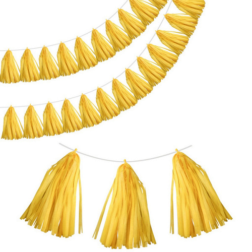 Гирлянда Тассел, Желтый, 35*12 см, 12 листов.