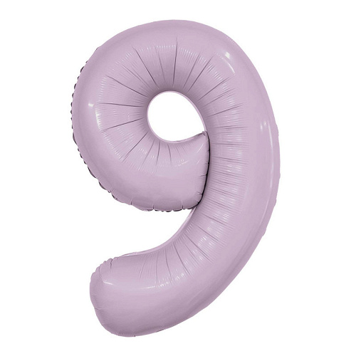 Шар (40''/102 см) Цифра 9, Slim, Орхидея, 1 шт. в уп.