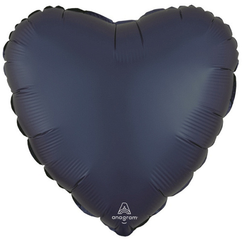 A Шар (18"/46 см) Сердце, True Navy, Сатин, 1 шт.