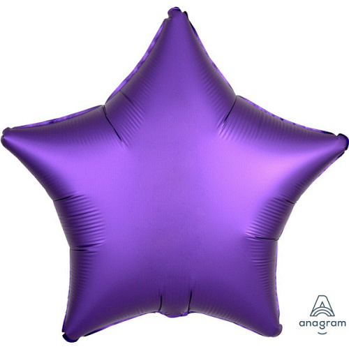 A Шар (19"/48 см) Звезда, Purple, Сатин, 1 шт.
