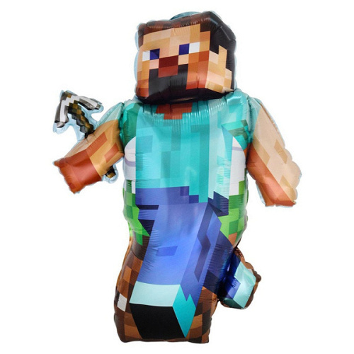 Шар (33"/84 см) Фигура, Человек Пиксельный, 1 шт. в уп.