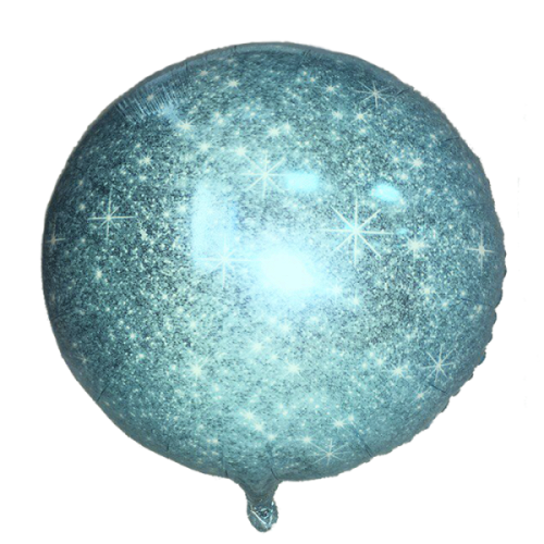 A Шар (18''/46 см) Круг, Блестки, Голубой, 1 шт.