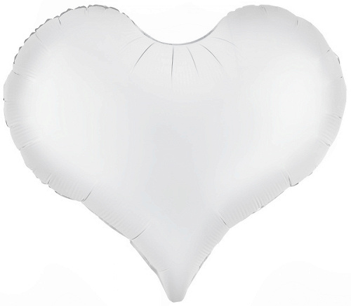 Шар (24"/61 см) Сердце, Белый, 1 шт. в уп.