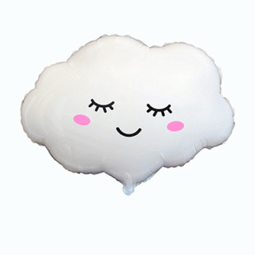 Шар (27''/69 см) Фигура, Облако, Белый, 1 шт. в уп.