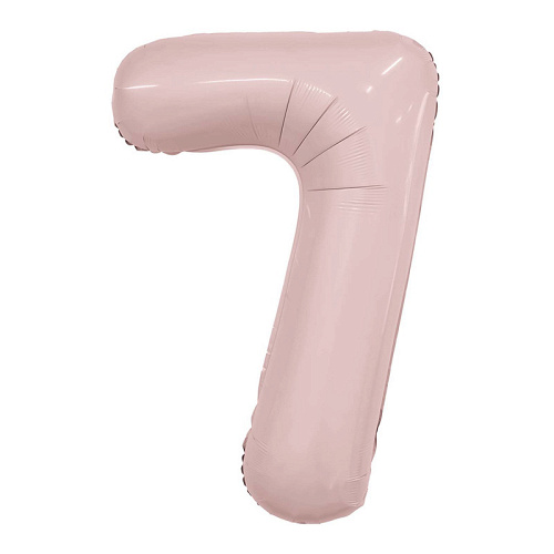 Шар (40''/102 см) Цифра 7, Slim, Пыльная роза, 1 шт. в уп.