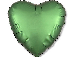 A Шар (18"/46 см) Сердце, Emerald, Сатин, 1 шт.