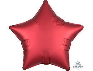 A Шар (19"/48 см) Звезда, Sangria, Сатин, 1 шт.