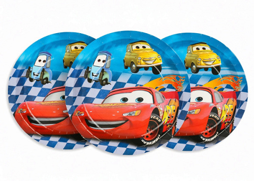 Тарелки (7''/18 см) Тачки, 10 шт.