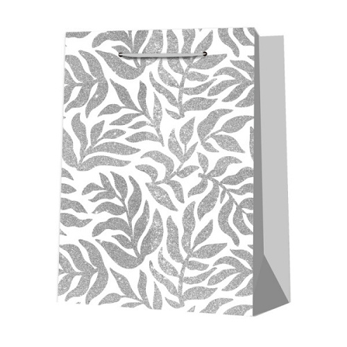 Пакет подарочный "Листья. Серебро"