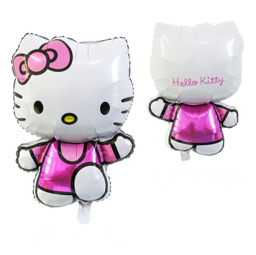 Шар (29''/74 см) Фигура, Котик в розовом, с бантиком, 1 шт. в уп.