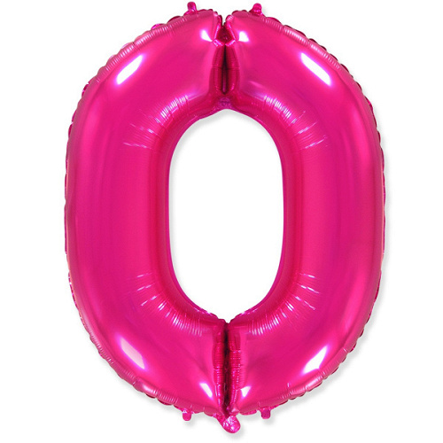 Ф Шар (40''/102 см) Цифра 0, Фуше, 1 шт. в уп.