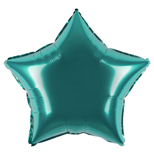 Шар (18''/46 см) Звезда, Бирюзовая, 1 шт.